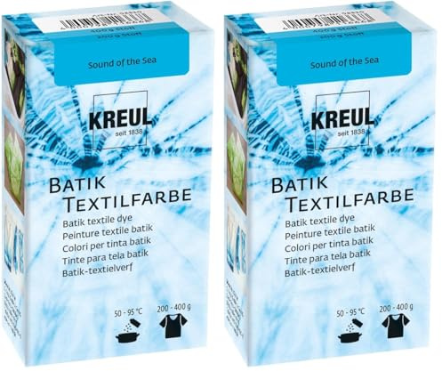 KREUL 98530 - Batik-Textilfarbe Sound of the Sea, 70 g, Farbpulver zum Batiken und Färben von Textilien (Packung mit 2)