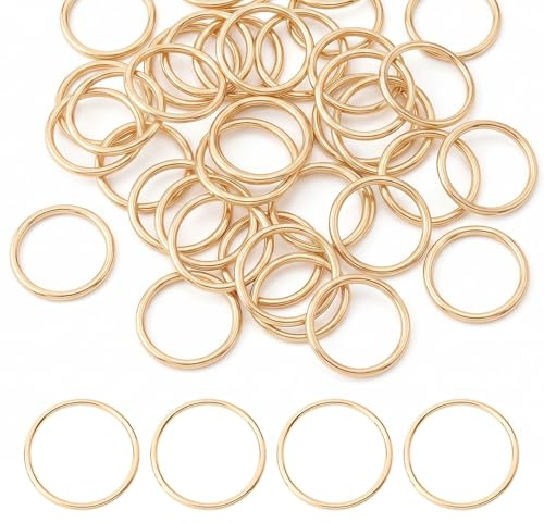 30 Stück Metall O Ring Mehrzweck O-Ring Metallringe zum Basteln Deko Ringe für Basteln Rucksäcke Handtaschen Taschen Gürtel Gold 3 x 20 mm