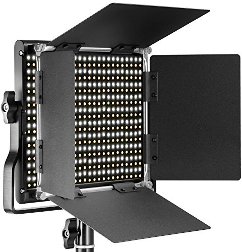 NEEWER Professionelle Metall Bi Color LED Videoleuchten, Videolicht für Studio YouTube, langlebig Metallrahmen, dimmbare 660 Perlen, Fotolicht mit U Halterung und Barndoor, 3200-5600K CRI96+