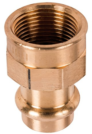 Sanitop-Wingenroth 12721 9 Rotguss-Pressfitting Übergangsmuffe 4270g, rot/Gold