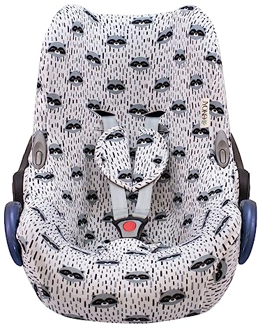 JYOKO Kids Housse pour siège Auto bébé en Coton Compatible avec Maxi COSI Cabriofix (Raccoon)