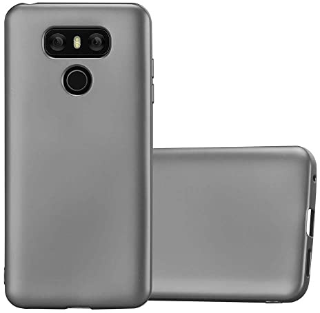 Cadorabo Hülle kompatibel mit LG G6 Schutzhülle TPU Silikon Case Metallic Design Slim Kratzfest Weiche Gummi mit Rundumschutz Case Hülle für LG G6 in Grau