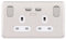 Schneider Electric Lisse Screwless Deco - Switched Double Power Socket, Single Pole with USB Charging Ports, 13A, GGBL30202USBAWSSS, Stainless Steel with White Insert
