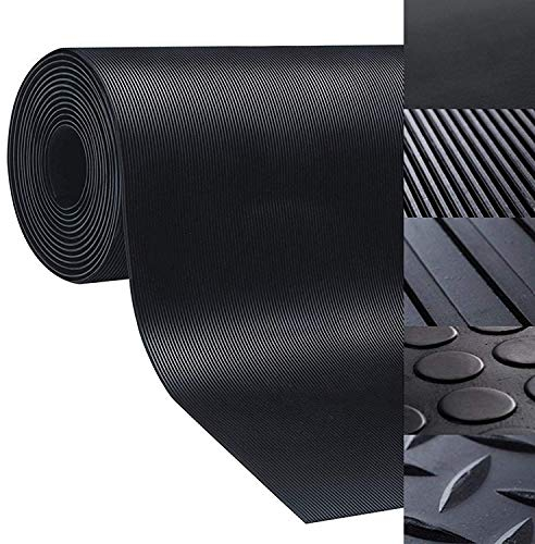 Floordirekt Bodenmatte aus Gummi - rutschfeste Gummiplatte | Geeignet als Garagenbodenmatte, Pferdestallmatte oder Werkbankmatte | Viele Größen zur Auswahl (2x3 m, Fein gerippt - Stärke: 3mm)
