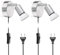 ledscom.de 2 Stück Leselampe LUNARA mit Schalter und Stecker chrom matt GU10 Wand-Leuchte 5,473W 468lm 30° warm-weiß