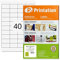 Printation Etiketten Selbstklebend 48,5 x 25,4 mm, 1000 Adressetiketten, 40 Adressaufkleber selbstklebend pro A4 Bogen, 25 Blatt, Adressetiketten Selbstklebend, Weiß, Matt, Klebepapier 3657 4780 4474