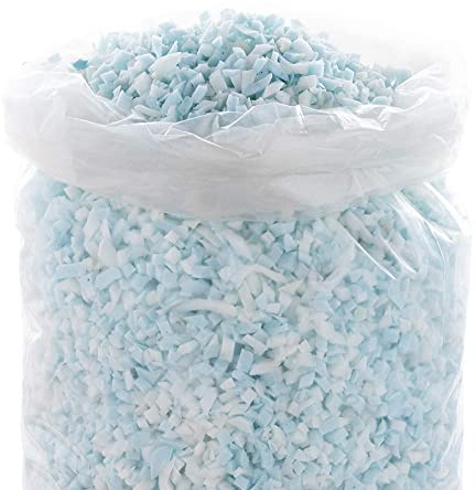 Linenspa Geschredderter Memory-Schaum – Bastelschaum – Ersatzfüllung für Kissen, Sitzsäcke, Stühle, Hundebetten, Stofftiere und Handwerk, 1,1 kg, Blau
