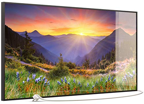 STEINFELD Heizsysteme® Glas Bild Infrarotheizung mit Thermostat | Made in Germany | viele Motive 350-1200 Watt Rahmen schwarz (750 Watt, 034 Sonnenuntergang)
