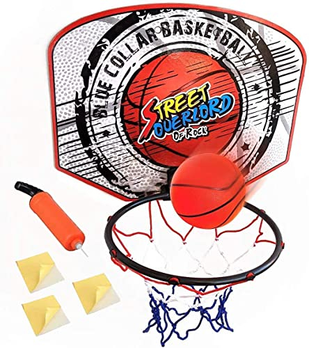 koolbitz Kids Large Basketball Net Hoop Set, Backboard Wall Sticked Novelty with Pump Ball & 3 Stickers Easy Assembly Durable Design Ideal for Indoor & Outdoor Game Gift Christmas Newyear