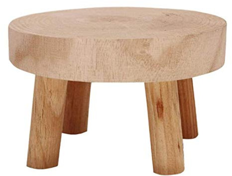 Currentiz Support Rond En Bois Massif Pour Pots De Fleurs, Aquariums Aquatiques, Fontaines À Eau, Lumières