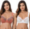 Curve Muse Reggiseno con Ferretto Minimizer da Donna Taglie Forti con Ricamo in Pizzo-Confezione da 2-Marrone,Latte Burro-9F