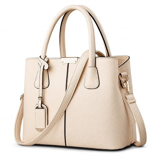 VARLIVOO Elégant Femme Sac à Main Sacs Bandoulière Sac de Messager Sac Portés Main Avec Bandoulière Réglable Sac Fourre Tout Sac de Cours Étanche PU Cuir