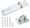 Door Padlock Hasp, 4 Inch Stainless Steel Padlock Hasp and Staple Shed Lock Hasp Shed Door Latch Heavy Duty Gate Lock Latch Security Hasp and Staple for Door Window Cabinet Pet Cage Crate,Silver