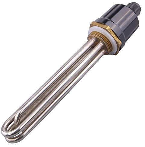 220V 3000W 3U 1.25 Zoll (DN32) 41.9mm BSP-Gewinde Elektrisches Heizelement Messingflansch mit Silikonring und Kunststoffabdeckung