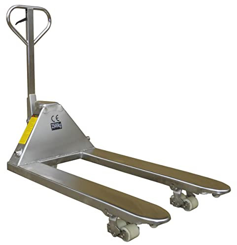 LiftMate Stainless Steel Pallet Truck (680x1000mm Forks), Heavy Duty Pump Truck for UK Pallets, 2000kg Load Capacity