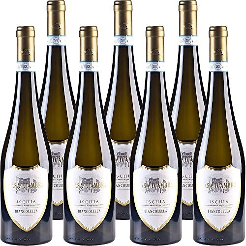 Vino Bianco Biancolella Doc | Casa d'Ambra | Ischia | Confezione da 6 bottiglie da 75 cl | Idea Regalo