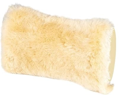 Walser Lammfell Nackenstütze Mila, Auto Nackenkissen aus 100% Lammfell, Nackenkissen Auto, Nackenkissen Reise, Reise Nackenkissen, Travel Pillow, Reisekissen Flugzeug, Flugzeug Kissen beige