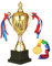 Yiwoop 27,9 cm großer Gold-Trophäenpokal und Medaille für Sportturniere, Preiswettbewerbe, Wettbewerbe, Fußball-Liga-Match-Trophäe