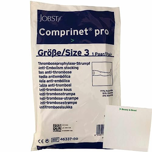 Comprinet Pro Anti-Thrombose Kompressionsstrümpfe oberschenkellang Gr.3 (1 Paar) + usy Block