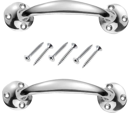 Chrome Plated Victorian Bow Shaped Handles 150mm Bow Door Pull Handle with Screw for Furniture Drawer Cupboard Cabinet Pulls Cupboards Pack of 2.