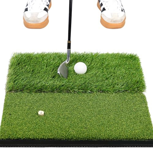 BIRDIEBLAST Premium Golf Hitting Mat, 10mm Foam Padding with Rubber Backing Golf Mat, Golf Practice Mat for Indoor and Outdoor Training