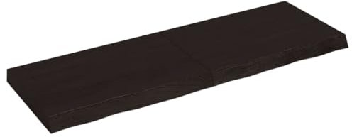 vidaXL Wandregal, Holzregal Regal Handgefertigt mit Baumkante, Wandboard Regalbrett Scharnierdesign, Bücherregal Hängeregal, Dunkelbraun 120x40x(2-6) cm Massivholz Eiche Behandelt