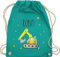 Turnbeutel Rucksack - Bagger Baumaschine Baufahrzeug Bagger-Fan Baustellenfahrzeug - Unisize - Türkis - stoffbeutel kindergarten schule beutel baggerfahrer baustellenfahrzeuge sport beuteltasche