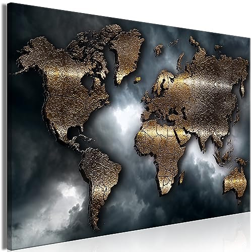B&D XXL Acrylglasbild Weltkarte 1 Teilig Wandbild auf Acryl Glasbilder Kunstdruck Moderne Acrylglas Platte Wanddekoration Geschenke Heimdekoration Glasbild - Abstrakt Kontinente Landkarte World Map