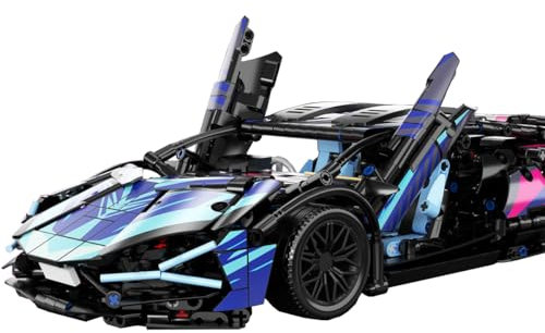 Auspcers Technik Voiture de Sport Blocs de Construction, 1:14 Course Construction Jeu de Maquettes, 1314 Pièces de Course Supercar, Compatible avec Les Grandes Marques