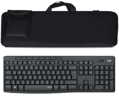 Amerbtech Funda de Teclado Neopreno con Compartimento para ratón Organizador de Teclado para Logitech MK295 Silent Combinación de Teclado y Ratón Inalámbricos