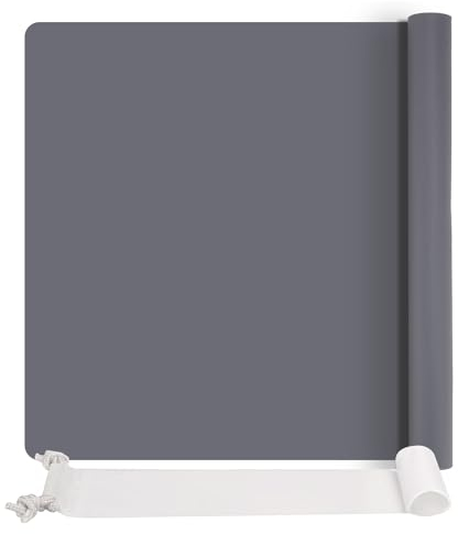 Tapetes de Silicona, 60x40cm Tapete Silicona Horno, Protector Encimera Cocina, Antiadherente y Antideslizante, Resistente al Calor, para Resina Epoxi(Gris Oscuro)