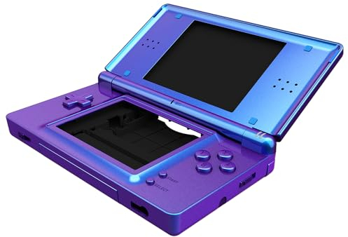 eXtremeRate Cover Scocca Tasti Ricambio per Nintendo DS Lite,Custodia Pulsanti Kit Shell Case per Nintendo DS Lite NDSL(NON Include Console)-Camaleonte Viola Blu