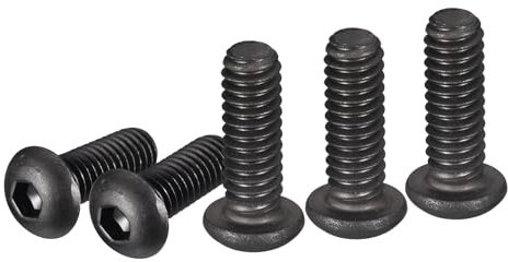 DTGN Vis à Tête Cylindrique à Six Pans Creux de 1/4-20x3/4 - Lot de 25 - Convient pour les Machines - Acier au Carbone avec Revêtement Noir - Filetage Complet UNC - Fixations