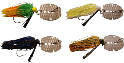 Chatterbait von Twin-Turner® (4 mal - 24 gr. - Oberfläche strukturiert - Jig-Kopf)