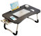 Bandeja para Cama, Mesa Plegable de Desayuno Mesa Ordenador Portátil Multifunción Mesa de Ordenador portátil para Cama y sofá (con Cajon, Negro)