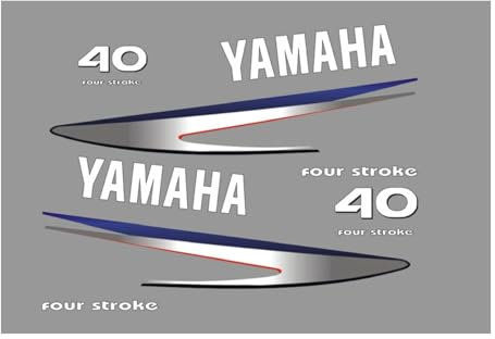 generico ricambio adesivi compatibile per yamaha 40cv fourstroke (bianco)