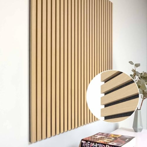 JELLE & JACOB Akustikpaneele Holz Eiche Furnier 104x52 cm, 3D Wandpaneele Holz auf Akustik-Filz, Wand Paneele, Wandverkleidung Holz, Akustikpaneel Eiche, Wandpaneele Holzoptik