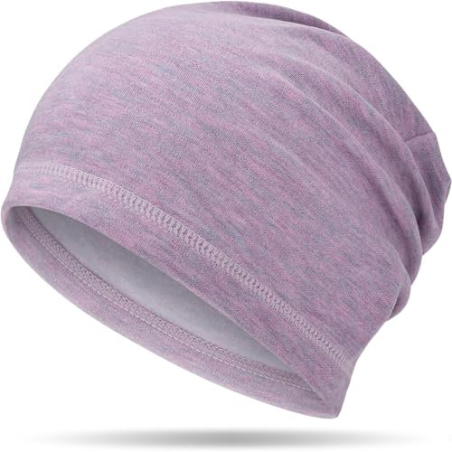 ADVIGO Laufmütze Herren Mütze Damen Klassische Beanie Mütze Elastisch Bequem Mütze Herren Winter Atmungsaktive Sportmütze Fahrrad Mütze für Laufen Skifahren Radfahren Snowboarden Klettern (Lila)