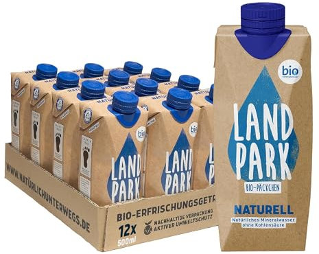 Landpark Bio-Mineralwasser | natürliches Mineralwasser aus der Bio-Quelle | natriumarm, praktisch für unterwegs | stilles Wasser | im Tetra Pak | pfandfrei (Naturell, 48)