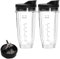 5 Piece ‌Ninja Blenders Replacement Kit‌ - 2X 710ml Cups + 1x 7-Fin Blade + 2X to-Go Lids | ‌Replacement Parts for Ninja Blender‌ Auto iQ Series (BL480/BL482/BL642/NN102) | Dishwasher Safe