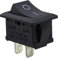 Mini-Wippenschalter 19 x 13 mm, Kippschalter, Geräteschalter, Wippschalter 250V 6A 125V 10A AC, KCD1 (6V 9V 12V 24V 125V AC/DC) schwarz rechteckig, 2 Polig EIN/AUS
