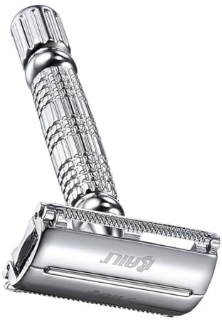 CRILSTYLEO Doppelseitiger Rasierer Traditioneller Handrasierer Doppelklingiger Rasierer Für Bartpflege