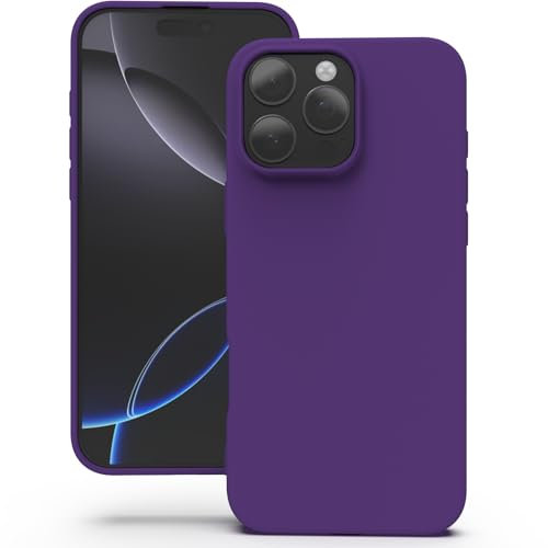YATWIN Silicone Case for iPhone 16 Pro, Soft-Touch, Shockproof, DustProof, Antiskid Full Body Armour Phone Cover for Apple iPhone 16 Pro - Purple