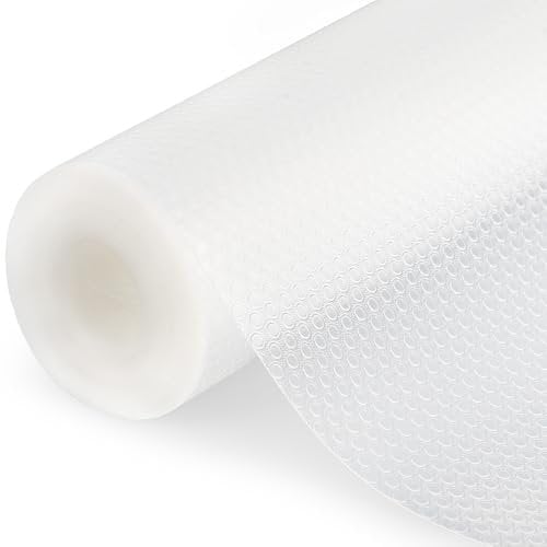 HAUSPROFI Schubladenmatte für Regale Schränke Schubladen Kühlschranke Hause Büro, 30x300cm Zuschneidbar, Transparent Weiß