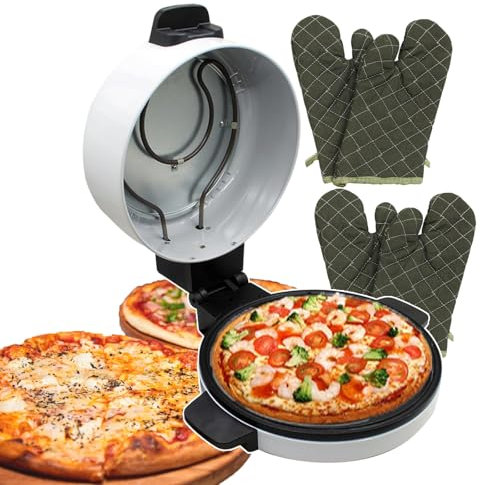 WOTZOV Pizzaofen für die Arbeitsplatte, Mini-Pizzamaschine, automatischer Pizza-Brotbackautomat, runde Platte (11,8 Zoll/30 cm), professioneller Pizza-Grillofen für den gewerblichen Gebr
