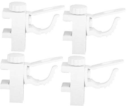 VICASKY 4pcs Curtain Pole Hanging Brackets No-drill Tension Rod Holders Non-slip Clamp for Wardrobe Closet Drapery Rods Easy Installation