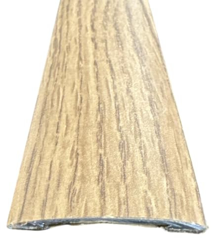 Self-Adhesive Door Threshold Strip 3ft - Door Trim/Bar/Plate for Laminate/Wood/LVT/Rubber/Vinyl Floor - Stick Down Transition Strip - DIY Plate Joins Flooring at doorway (Oak)