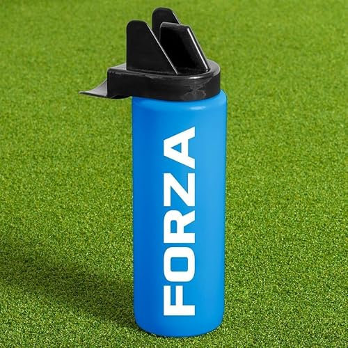 FORZA Bouteille d’Eau de Sport Hygiénique de 1 Litre | Bouteille Sans BPA avec Embout Sans Contact | Idéale pour les Équipes Sportives | Équipement Essentiel (Bleu, Pack de 40)