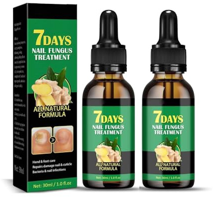 Fungal Nail Treatment, Nail Fungus Treatment For Toenail, 30Ml 2Pc, 7 Days Nail Treatment, Toenail Fungus Treatment, Nail Nutrient Strengthener Ginger Nail Growth Oil For Natural Shine