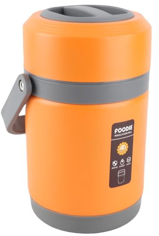 VELATEMOR Cooker Termico in Acciaio Inossidabile Sicuro Mini Mini Costante di Calore a Temperatura Costante per la Conservazione dei Viaggiatori d'affari, capacità 2L (ORANGE)